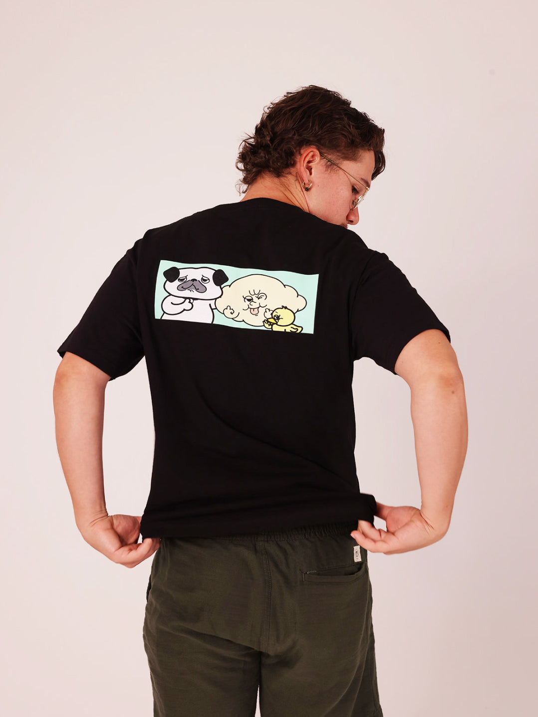 Quack Quack, Pug & Fluffy Cloud Trio T-Shirt