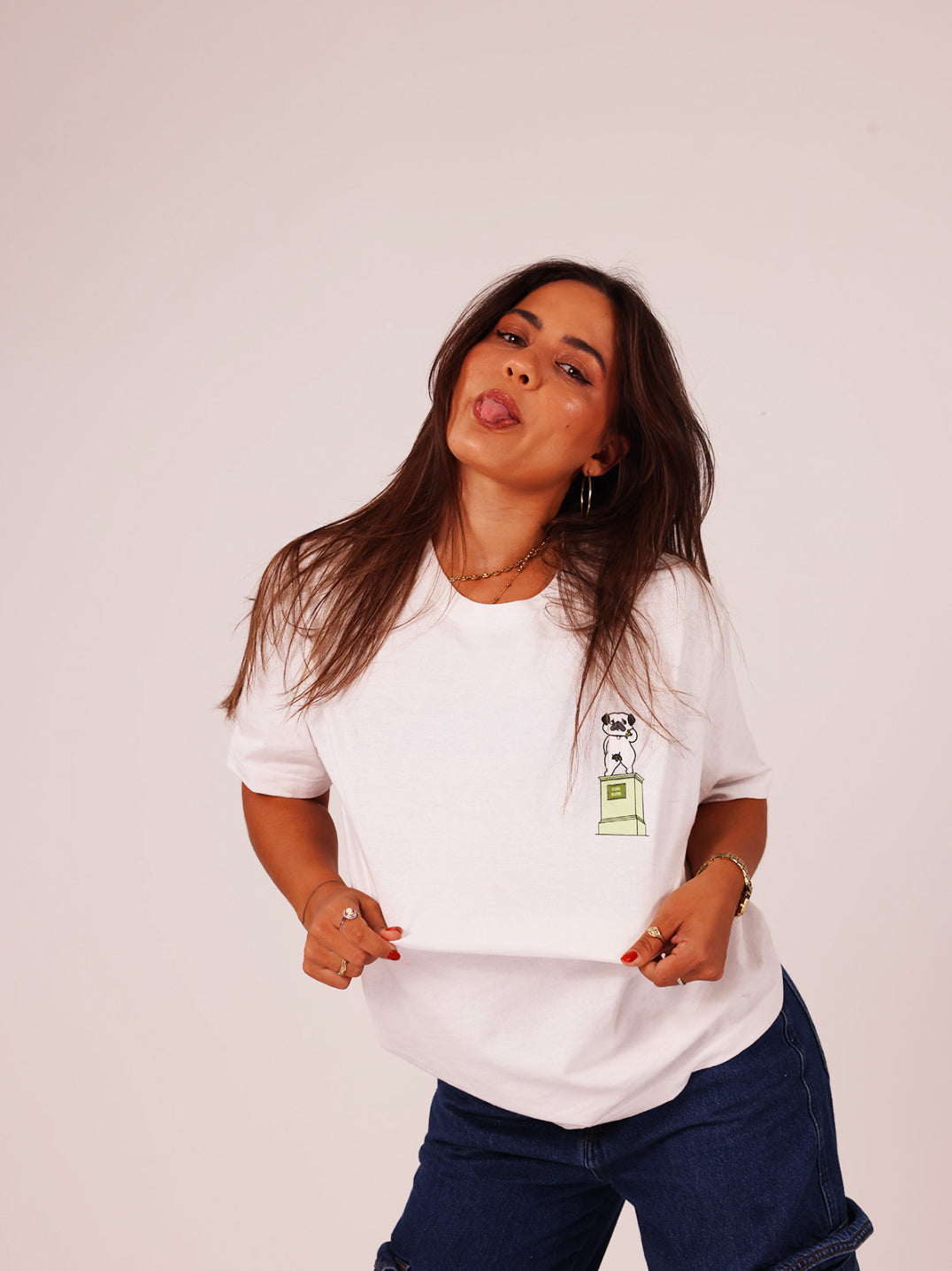 Classic Adam Leaf Pug Oversized T-Shirt