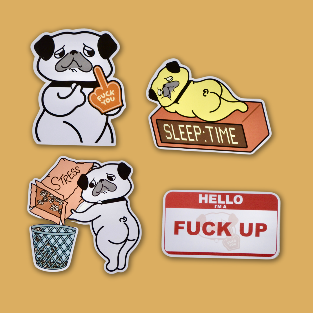  Go Pug Yourself Sticker Pack ~ENVÍO GRATIS~