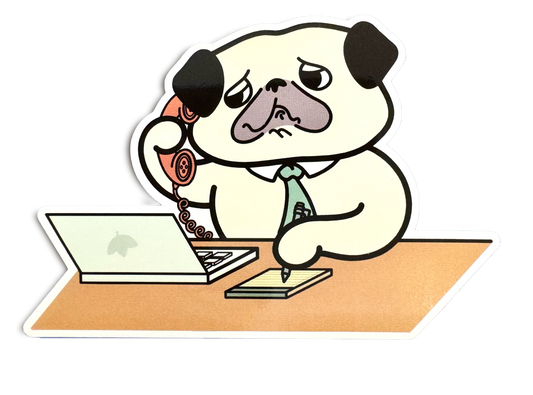 Office Pug Sticker  ~FREE SHIPPING~