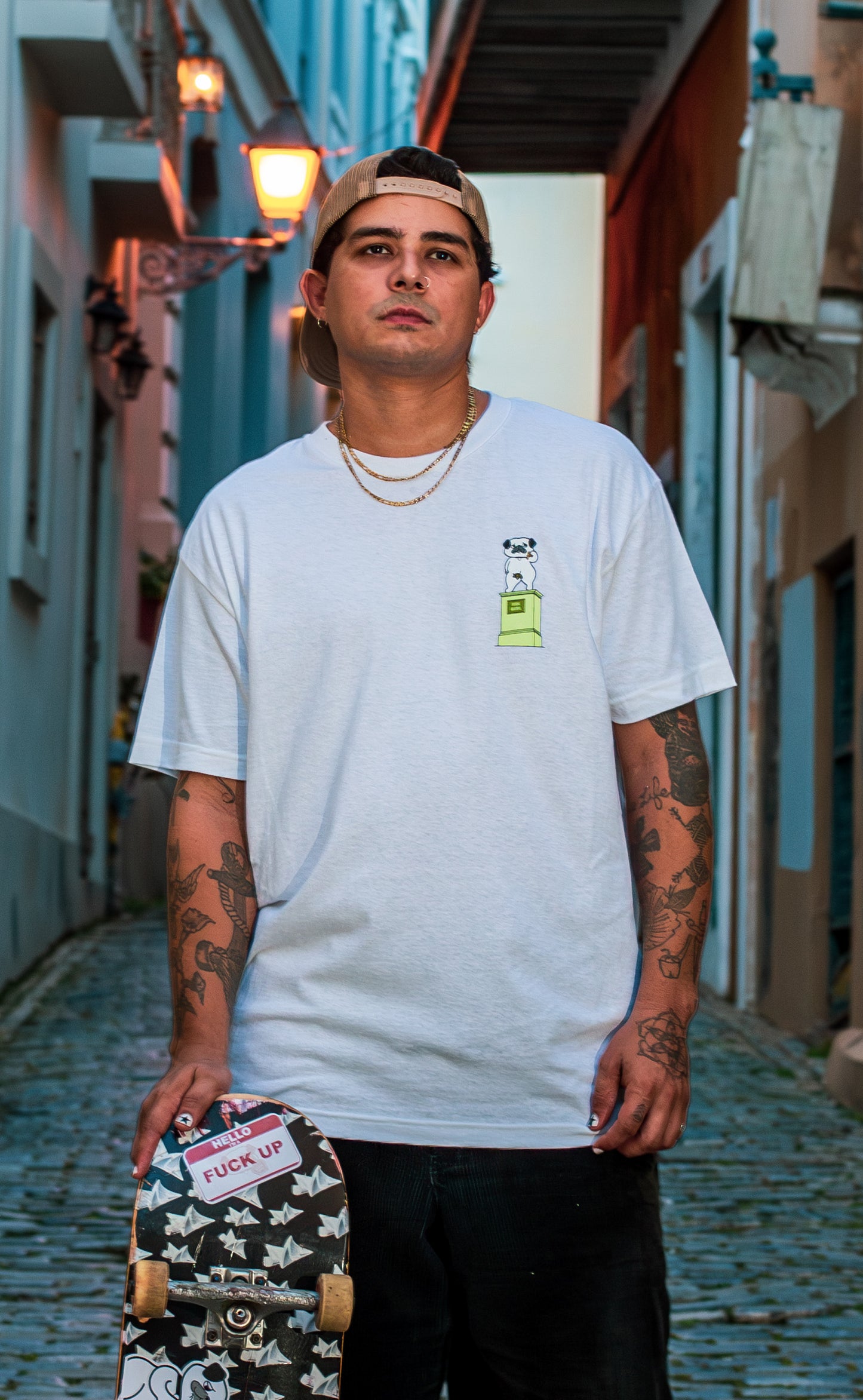 Classic Adam Leaf Pug Oversized T-Shirt