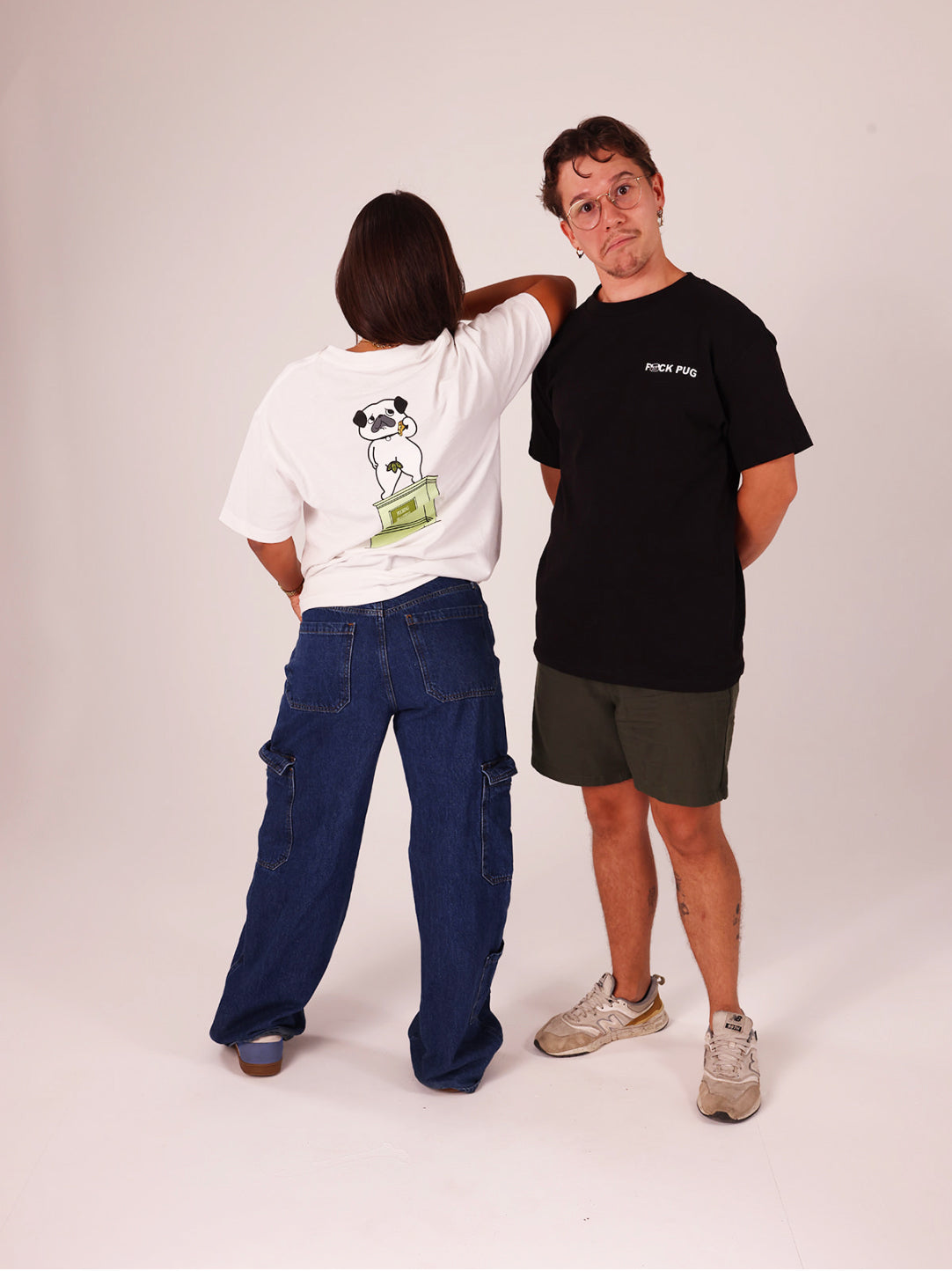 Classic Adam Leaf Pug Oversized T-Shirt